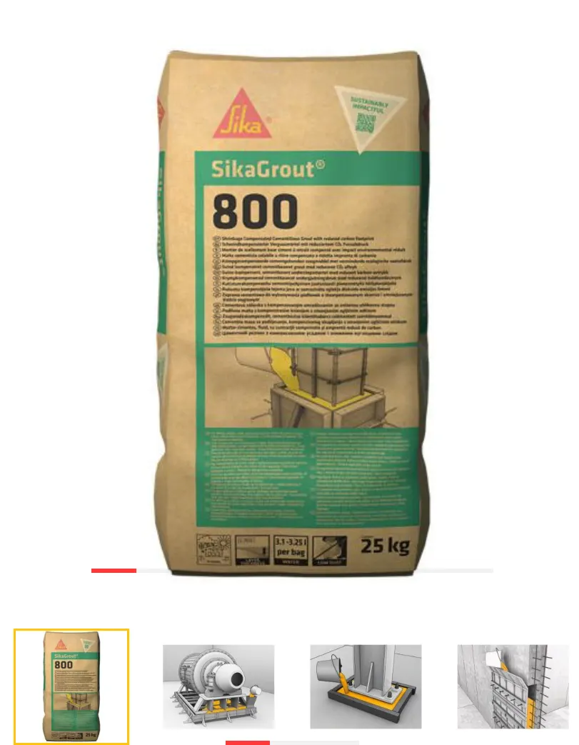 Sika Grout 800 nagyteljesítményű hézagkompenzált kiöntőhabarcs