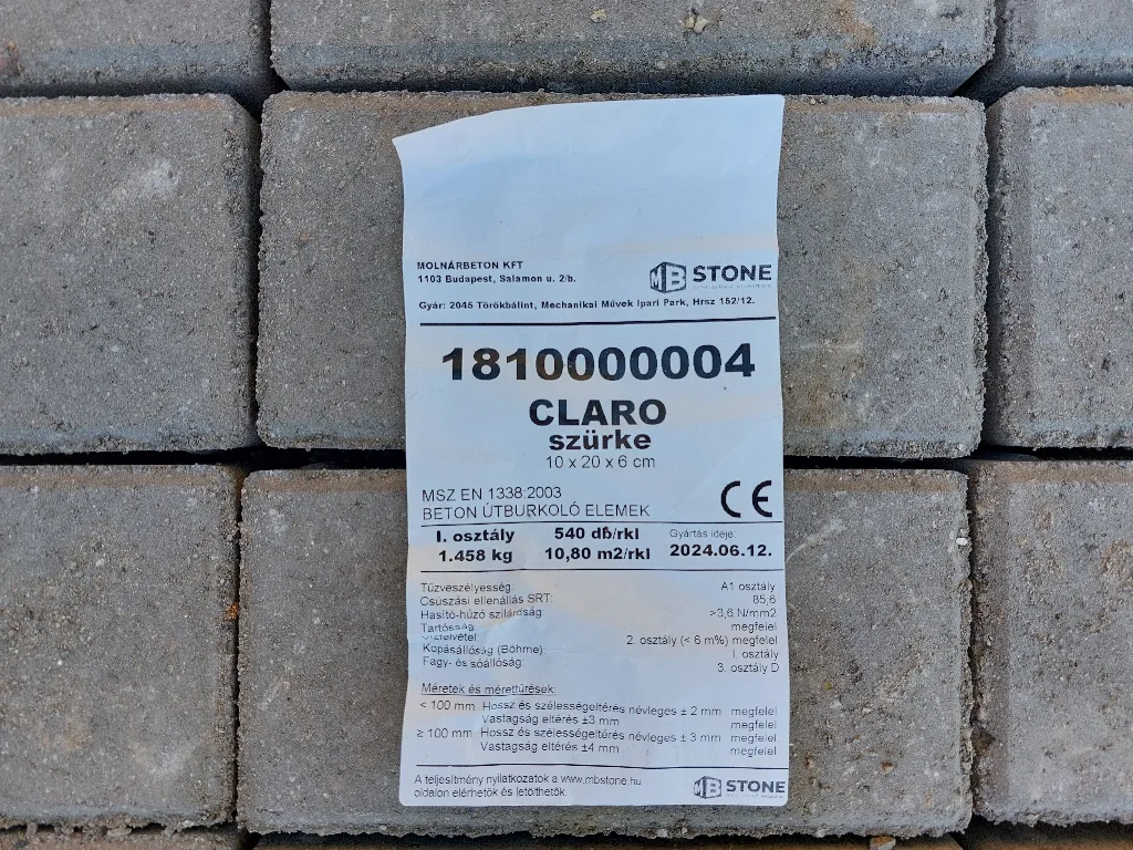 5,26 m2 CLARO szürke térkő eladó