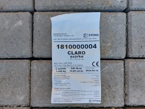 5,26 m2 CLARO szürke térkő eladó