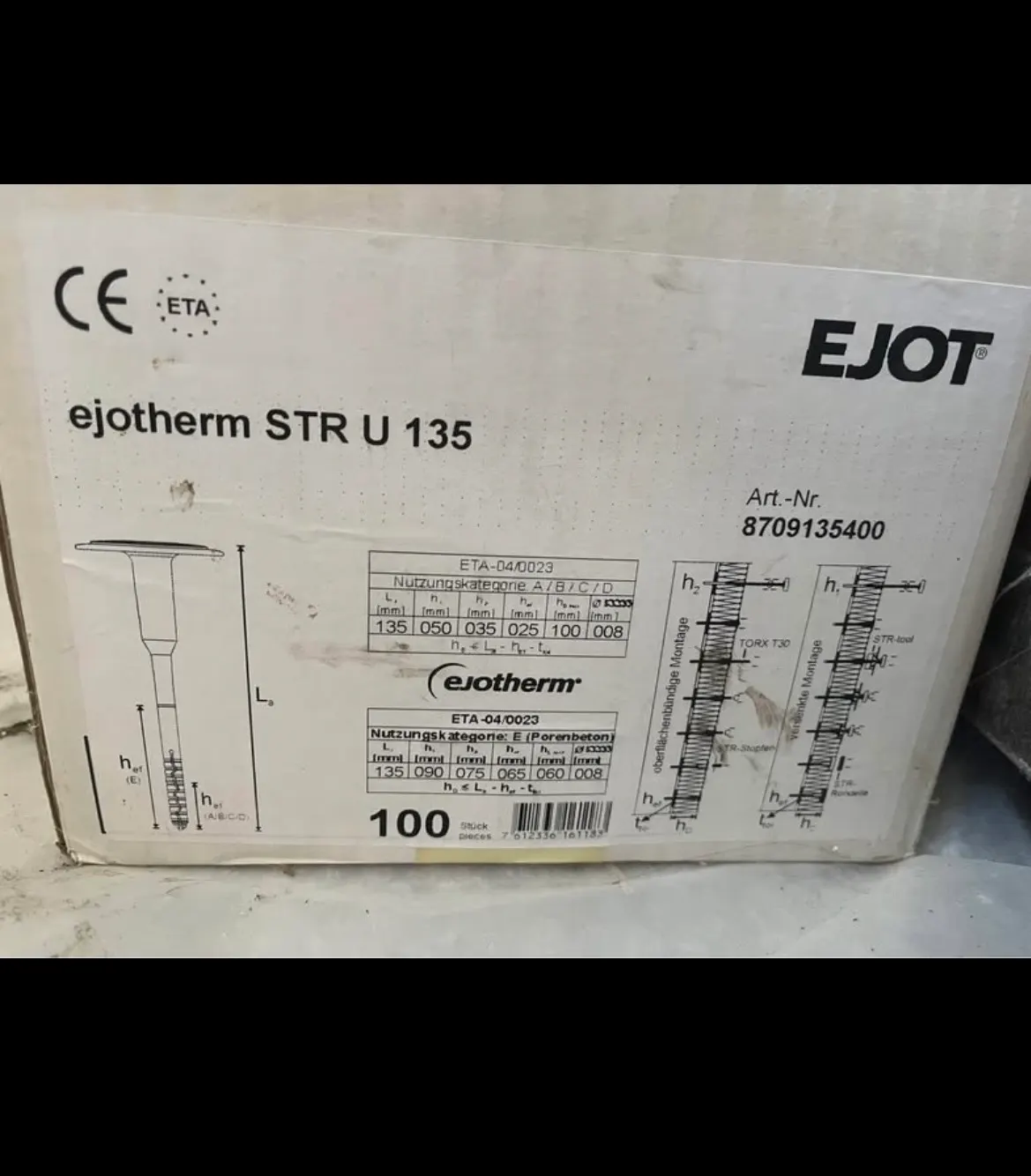 Ejotherm önsüllyesztő dűbel 8*135