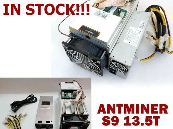 Bitmain btc Antminer asic S9 13.5T SHA256 + Psu