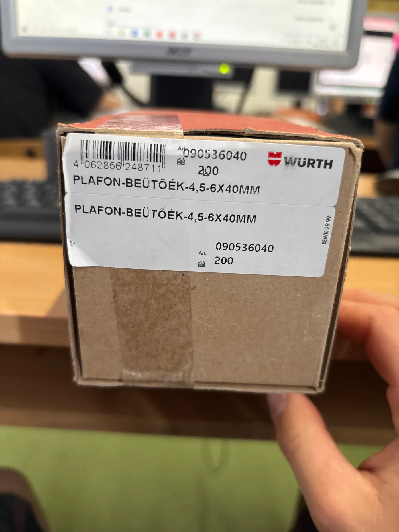 Würth 200db plafon-beütőék 4.5-6x40mm