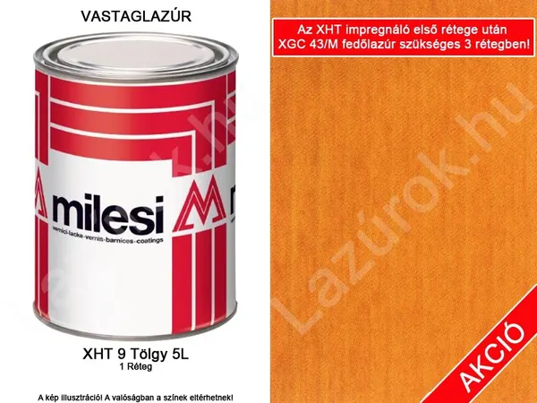 Milesi Hydrocrom XHT9 világos tölgy színű gombamentesítő 5l