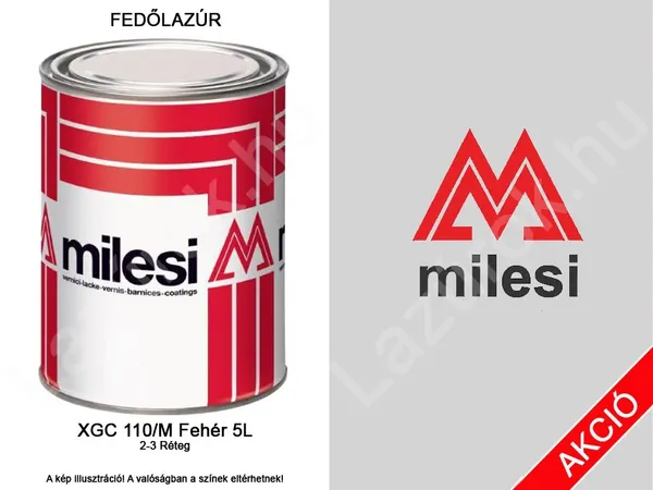 Milesi XGC 110/M fehér színű kültéri vizes fedőlazúr 5l