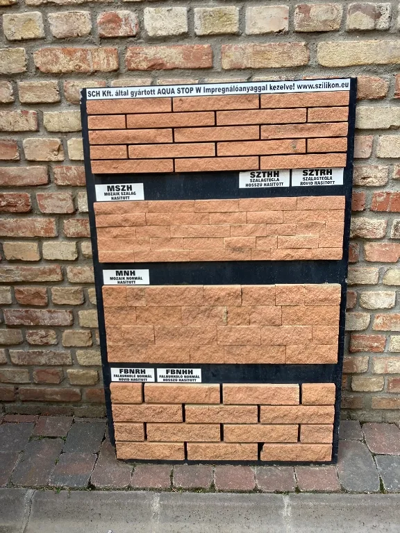 Tégla falburkolat