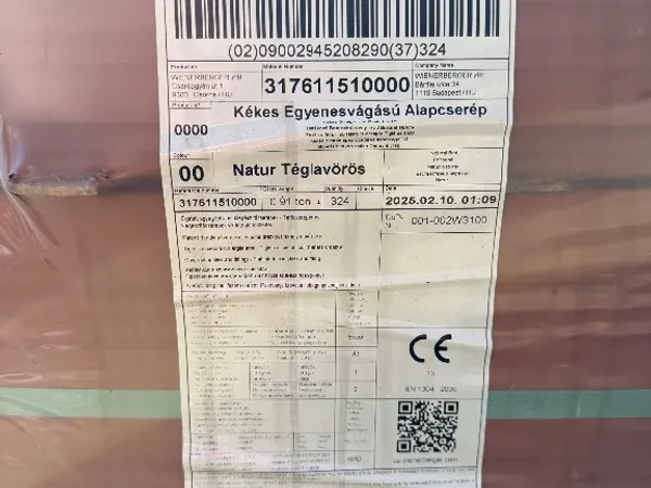 Tondach Kékes egyenesvágású natúr téglavörös alapcserép