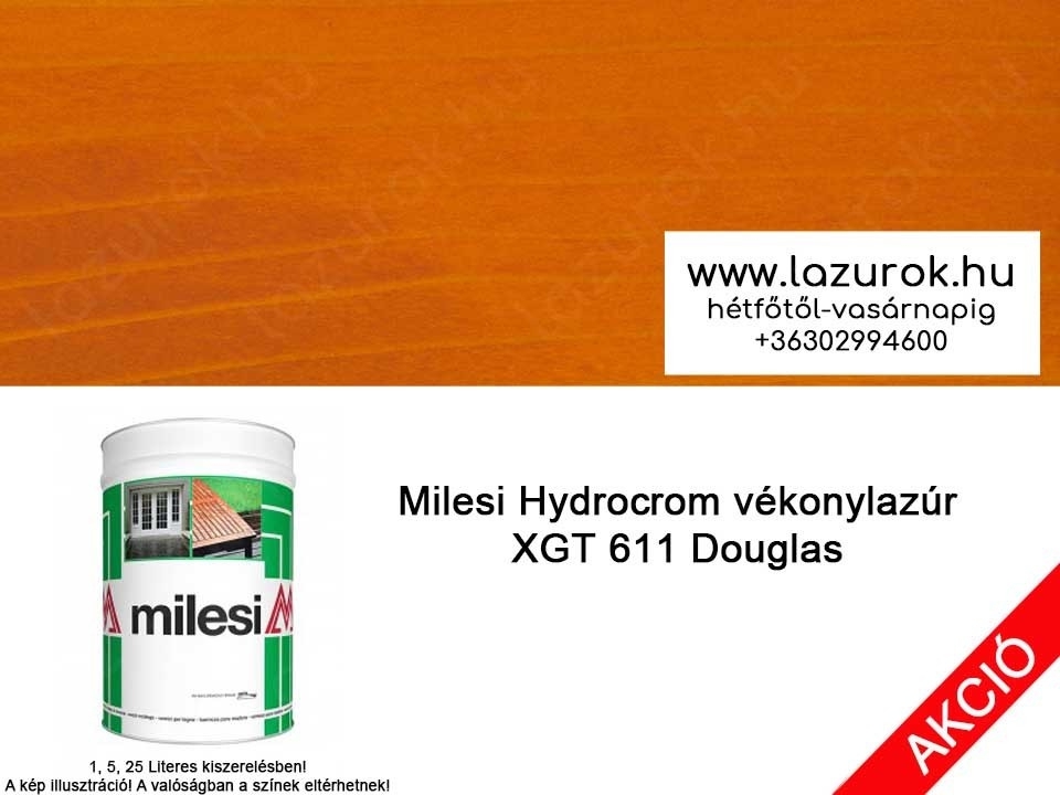 Milesi Hydrocrom XGT 611 douglas színű viaszos vékonylazúr 5